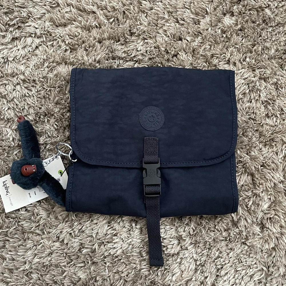 Kipling travel toiletry bag in True Blue Tonal